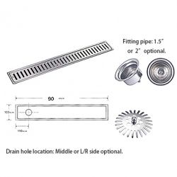 PSS0044 Floor Drain, 10 * 90 cm
